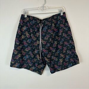 Maamgic | Black Rainbow Disco Pineapple Swim Trunks Size Large